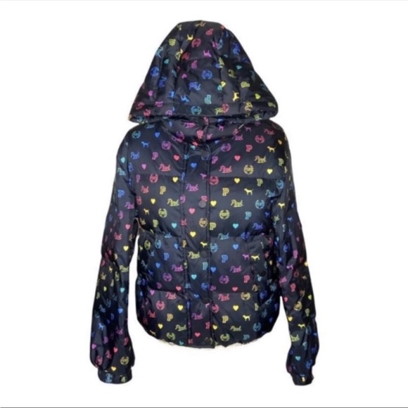 PINK VS RAINBOW PUFFER AND RHINESTONE TEE - Picture 3 of 5